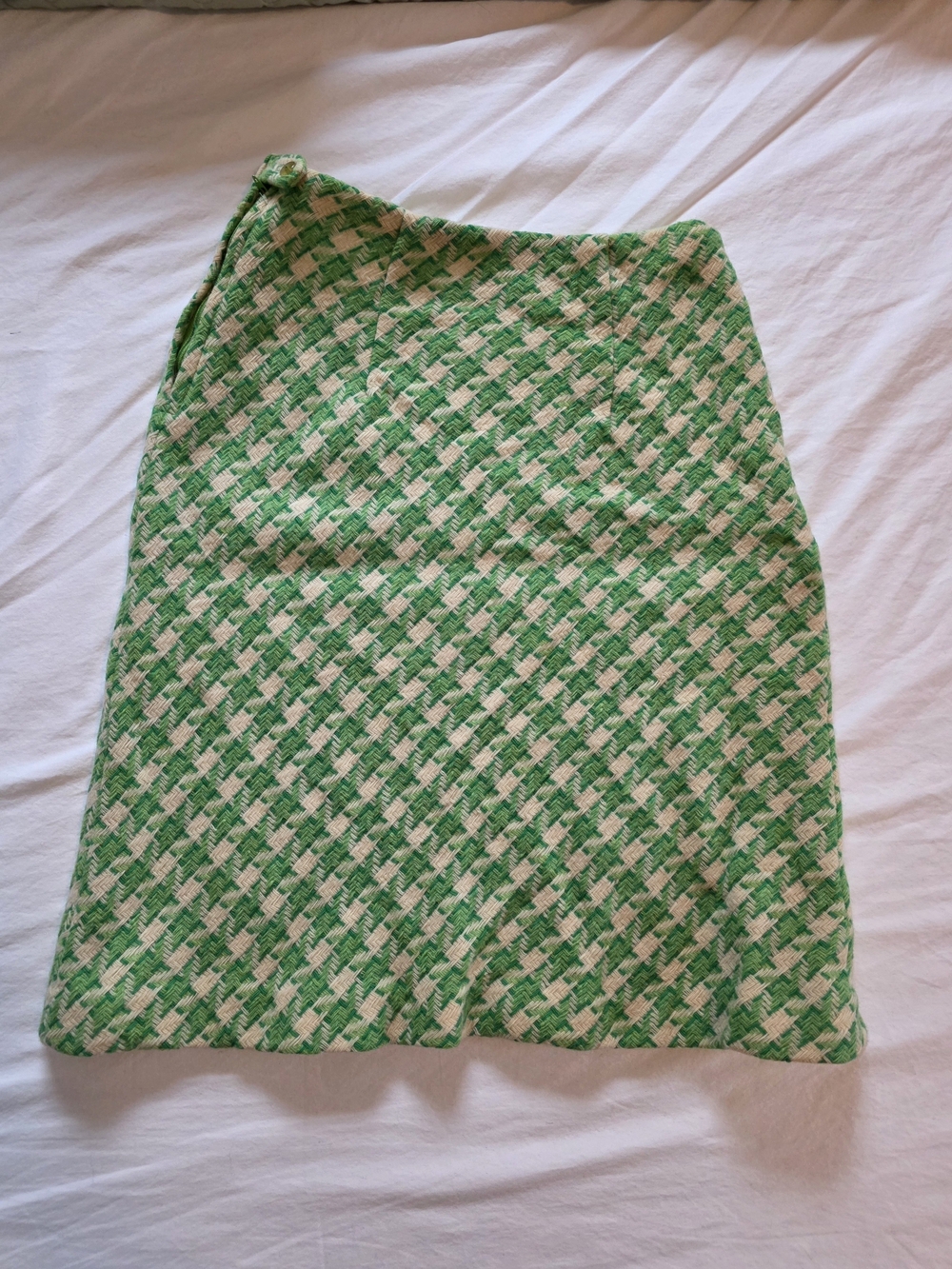 Vintage Green Houndstooth Pencil Skirt